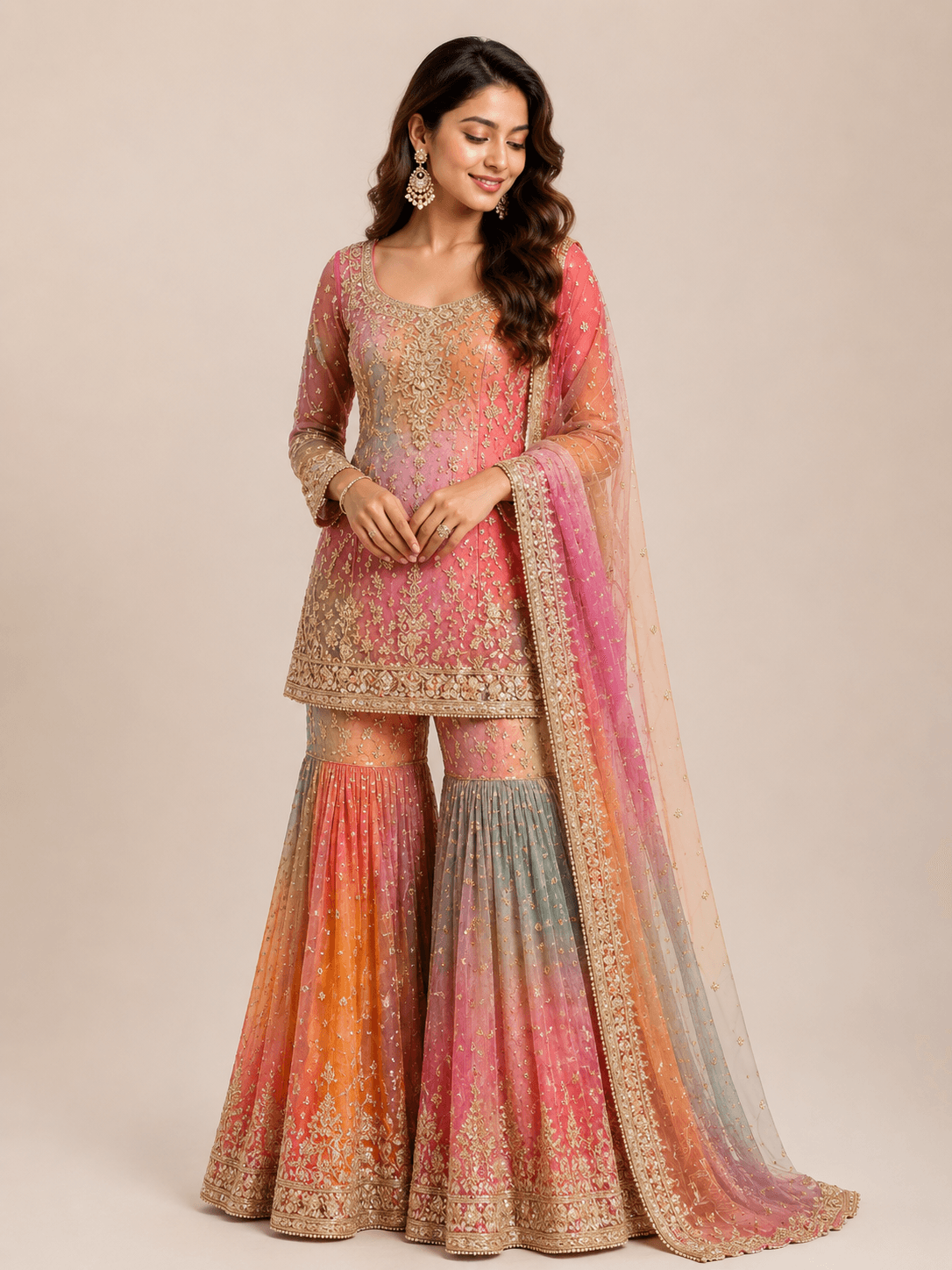 Sharara set for mehendi celebrations